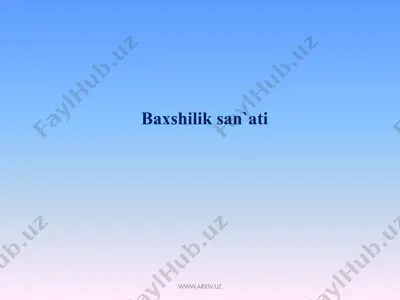 baxshilik san`ati — PPTX