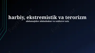 harbiy, ekstremistik va terorizm — PPTX