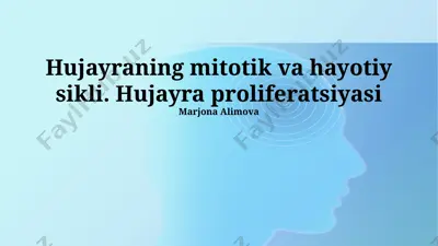 hujayra proliferatsiyasi — PPTX