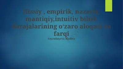 integratsiya va amaliy qo'llanma: turli kognitiv darajalarning birgalikdagi ishlatilishi — PPTX