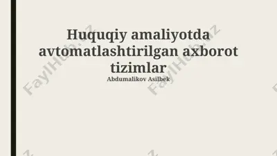 sud jarayonlarini avtomatlashtirish — PPTX
