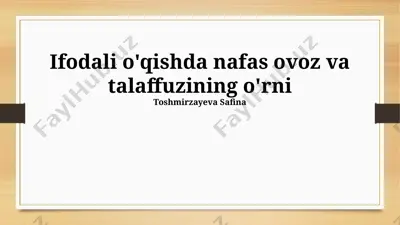 ovoz va talaffuz — PPTX