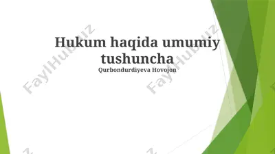 huquq haqida umumiy tushuncha — PPTX