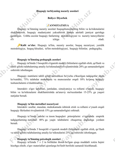 huquqiy tarbiyaning nazariy asoslari — DOCX