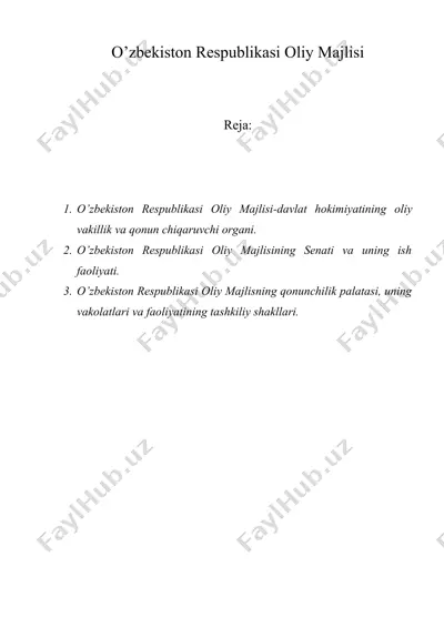 o’zbekiston respublikasi oliy majlisi — DOC