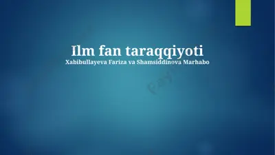 ekologiya va atrof-muhit muhofazasi — PPTX