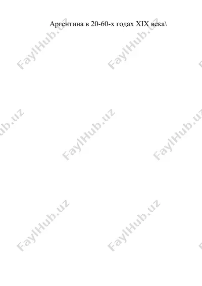 история развития аргентины в конце xix - начале xx века — DOCX