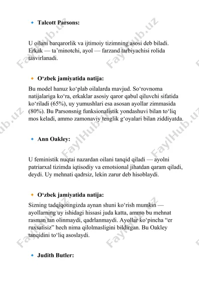 genderni tahlil qilish va ijtimoiy rollar — DOCX