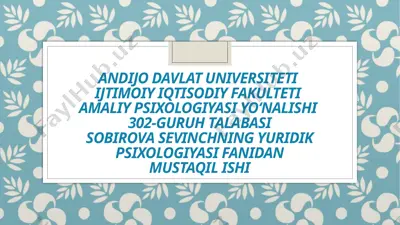 jinoyatni aniqlash metodlari — PPTX