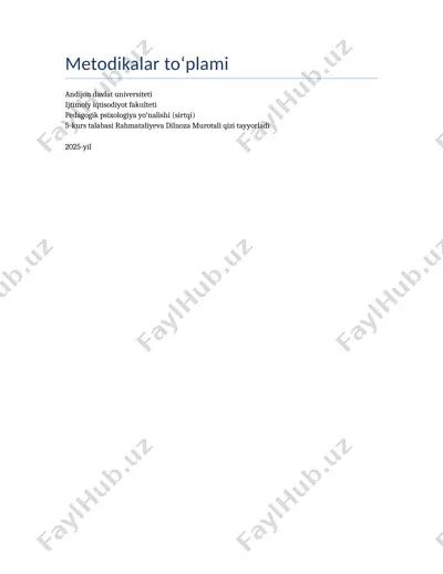 metodikalar toʻplami — DOCX