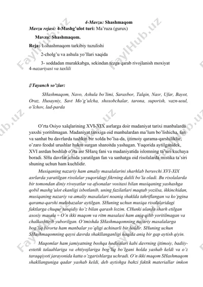 shashmaqom — DOCX