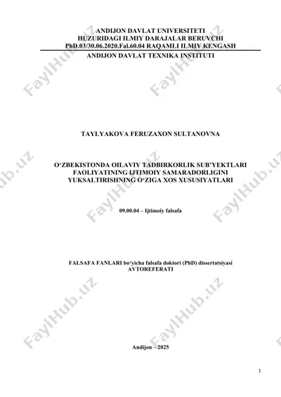 falsafa fanlari bo‘yicha falsafa doktori (phd) dissertatsiyasi avtoreferati — DOCX
