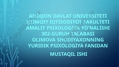 psixologiya fanidan mustaqil ishi — PPTX
