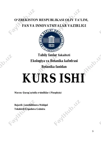 qarag`aytoifa o`simliklar (pinophyta) — PDF