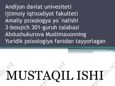 yuridik psixologiya — PPTX