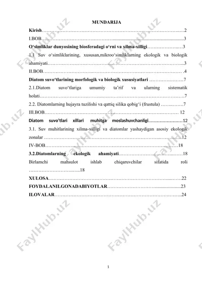 diatom suvo‘tlari — DOCX