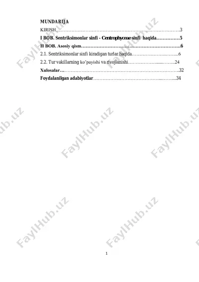 centrophyceae sinfi - suv o‘simliklari — PDF