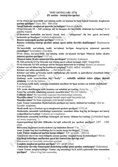 o‘rta osiyo me’morchilik san'ati — PDF