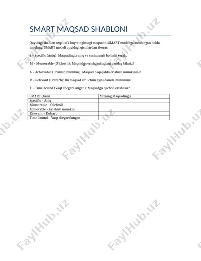 smart maqsad shabloni — DOCX