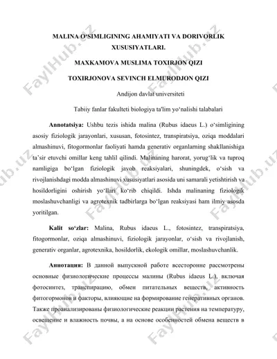 malina (rubus idaeus l.) — DOCX
