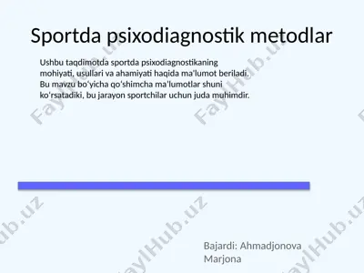 sportda psixodiagnostik metodlar — PPTX