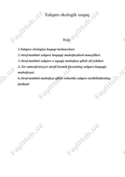 xalqaro ekologik xuquq — DOC