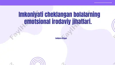 imkoniyati cheklangan bolalarning emotsional irodaviy jihatlari — PPTX
