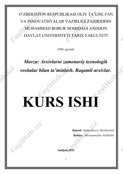 raqamli arxivlar — DOCX
