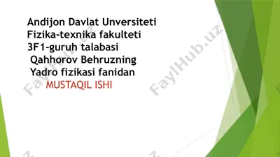 yadrofizika sinfandagi zanjir reaksiyasi — PPTX