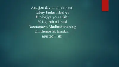o'zbekistonda davlatning din va diniy tashkilotlar bilan munosabat — PPTX