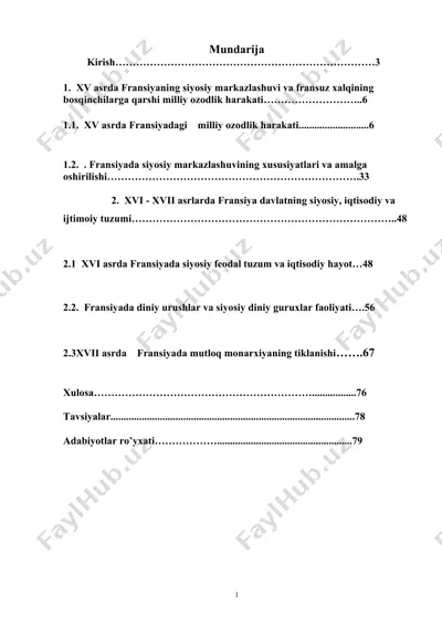fransiya siyosiy va milliy ozodlik harakati — DOCX