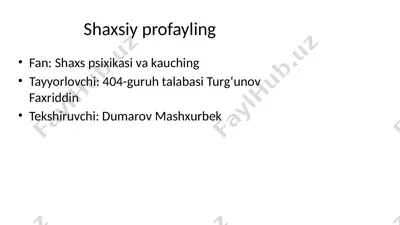 shaxsiy profayling — PPTX