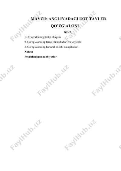 angliyadagi uot tayler qo’zg’aloni — DOCX