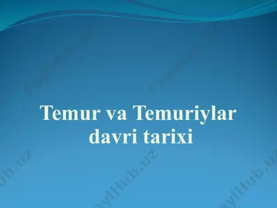 temur va temuriylardavri tarixi — PPTX