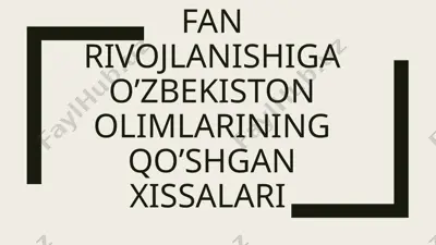 biokimyo fanining tarixi — PPTX
