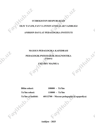 pedagogik-psixologik diagnostika — DOCX