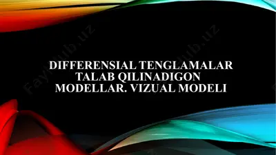 differensial tenglamalar modeli — PPTX