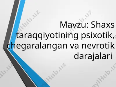 shaxstaraqqiyotining psixotik, chegaralangan va nevrotik darajalari — PPTX