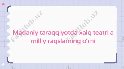 xalq teatri va milliy raqslar — PPTX