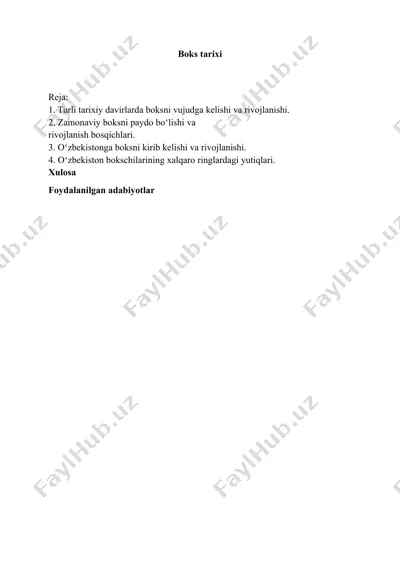 boks tarixi — DOCX
