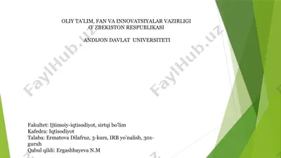 aholining tabiiy harakati statistikasi — PPTX