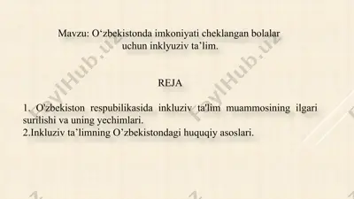o‘zbekistondagi inkluziv ta'lim — PPTX