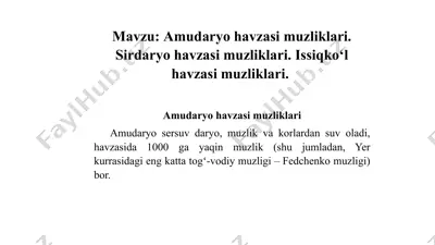 amudaryo havzasi muzliklari — PPTX