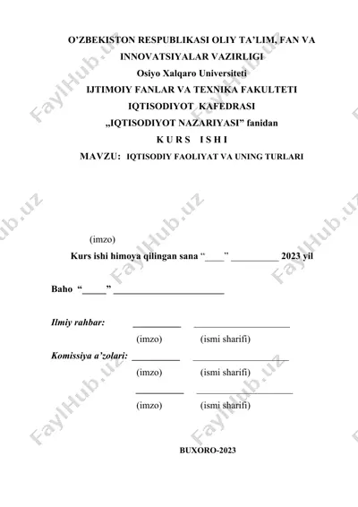 iqtisodiy faoliyat va uning turlari — DOCX