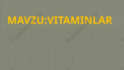 vitaminlar — PPTX