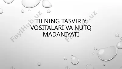 tilning tasviriy vositalari va nutq madaniyati — PPTX