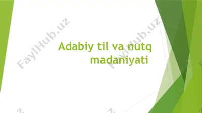 adabiytil va nutqmadaniyati — PPTX
