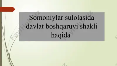 somoniy sultonligi va davlat boshqaruvishi — PPTX