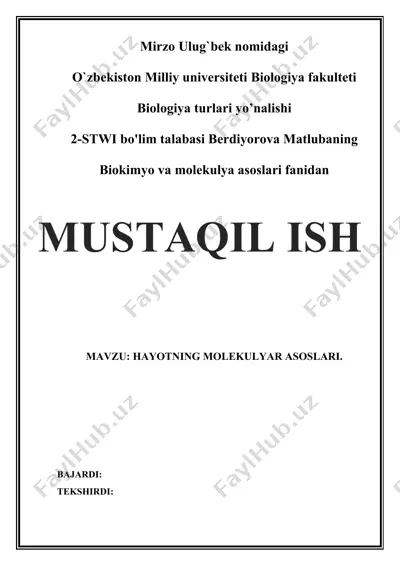 molekulyar biologiya — DOCX