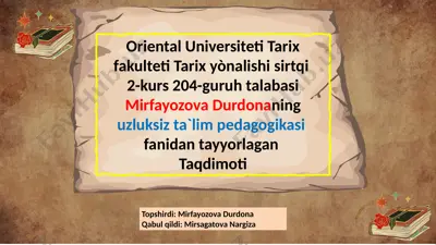 husayn voiz kashifiyning axloqiy qarashlari — PPTX